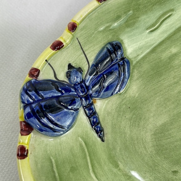 Hand Painted Dragonfly Platter - Picture 4 of 6